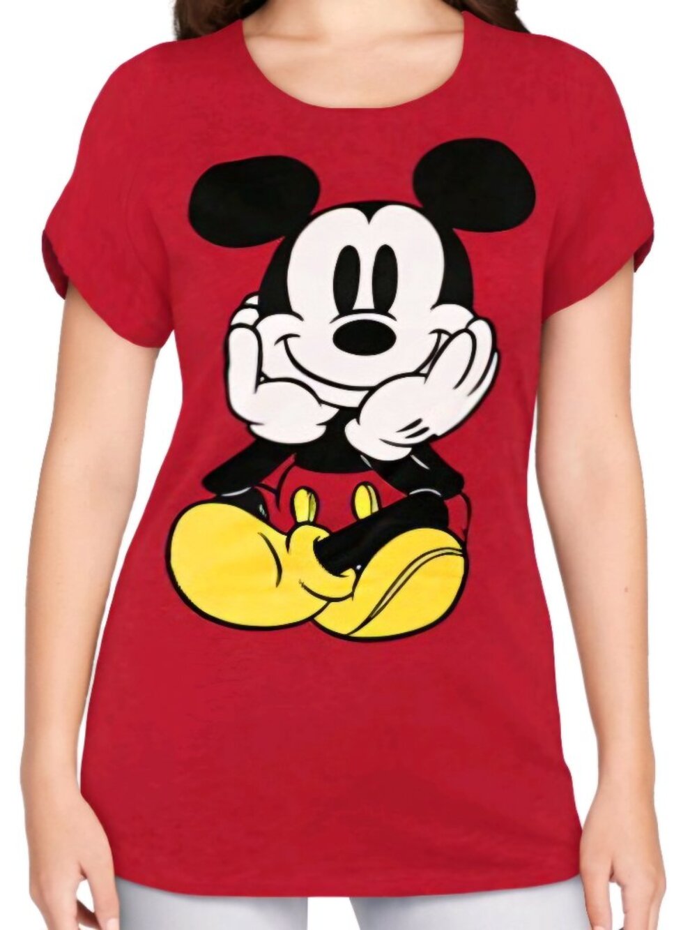Disney Mickey Front and Back Junior Baby Tee (Women's), XL